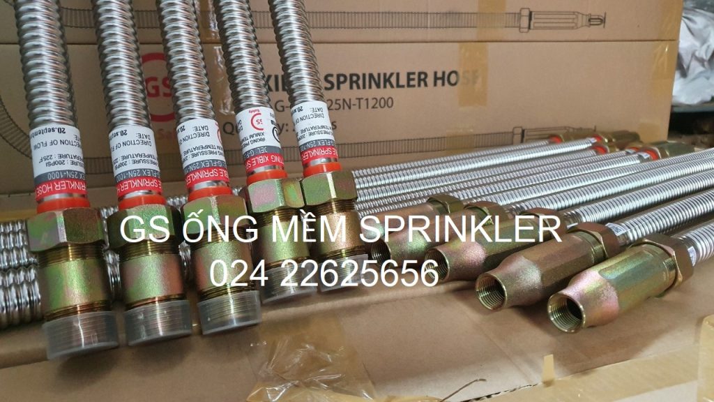 Ống mềm nối sprinkler hãng GS có kiểm định PCCC dài 700mm 