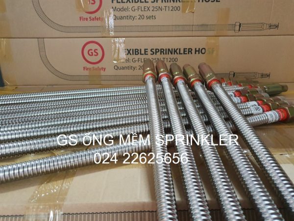 Ống mềm nối đầu phun sprinkler dài 1800mm có kiểm định GS Fire Safety