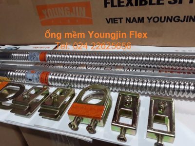 ống mềm Youngjin Flex dài 1000mm không vỏ bện inox